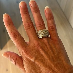 JCrew Gold & Periwinkle Ring Small